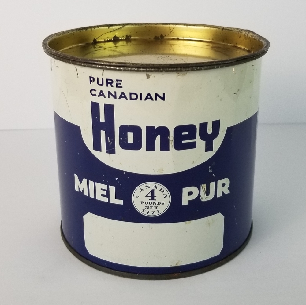 Vintage Pure Canadian Honey Tin lbs Empty